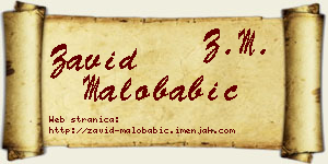 Zavid Malobabić vizit kartica